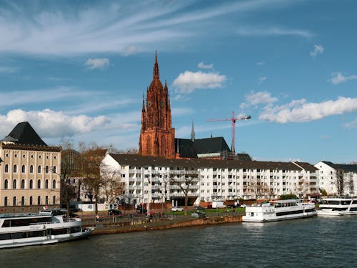 Cityscape of Frankfurt with the Gothic Cathedral