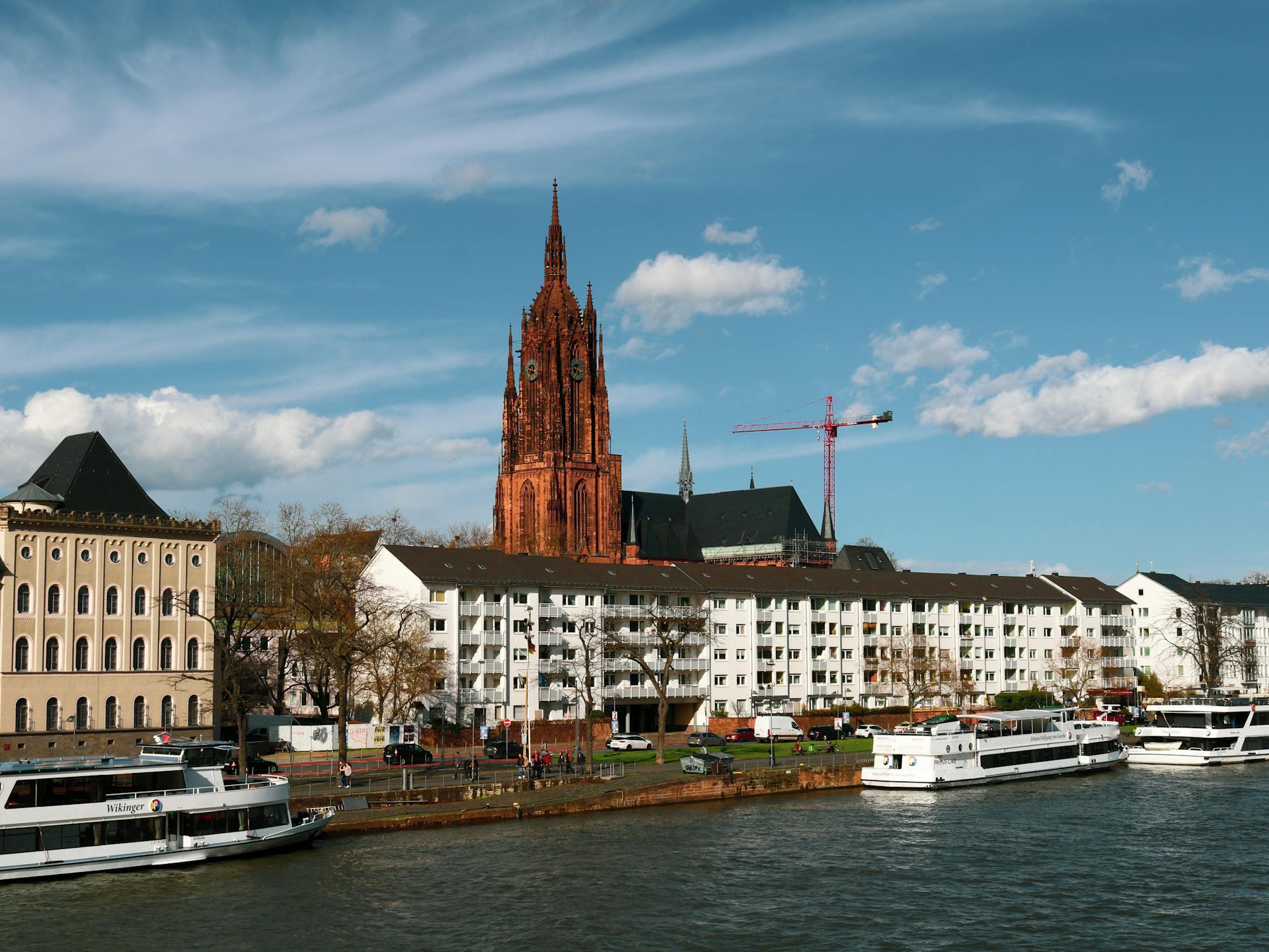 Cityscape of Frankfurt with the Gothic Cathedral