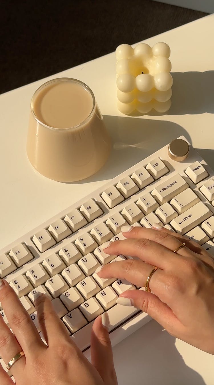 Hands On A Computer Keyboard 