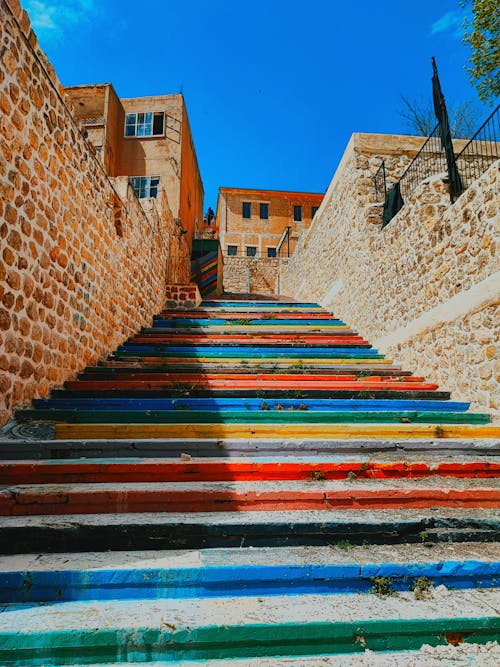 View of Colourful Stairs in Mardin, Turkey