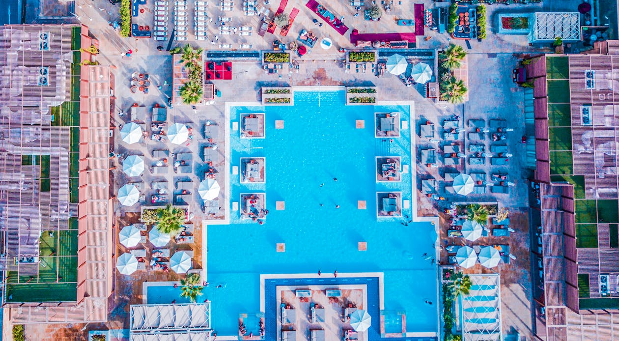 Bird's-eye View of Swimming Pool