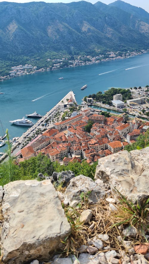View of the Old Town and the Bay of Kotor in Montenegro