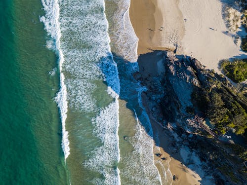 Aerial Photography of Seashore Near Island