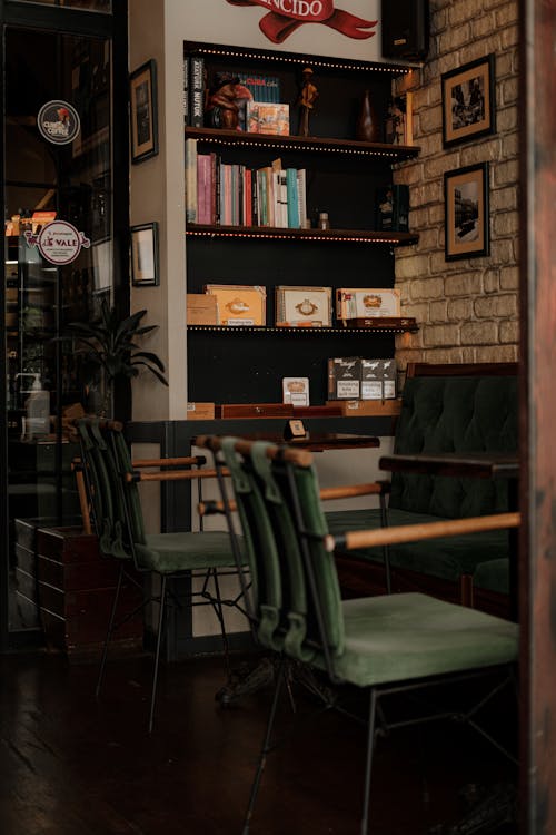 Interior of a Cafe with a Retro Design 