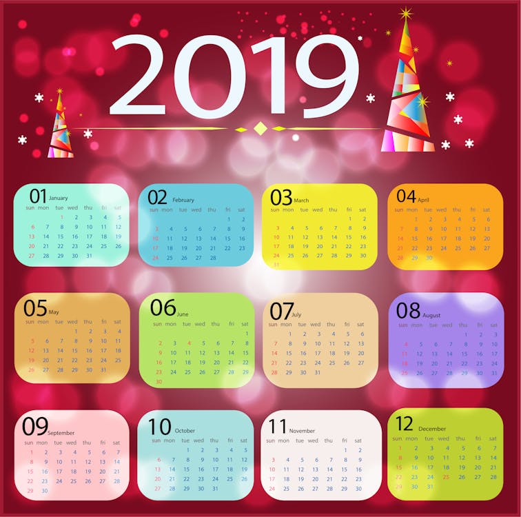 Free Бесплатное стоковое фото с 2019, grapphic, календарь Stock Photo