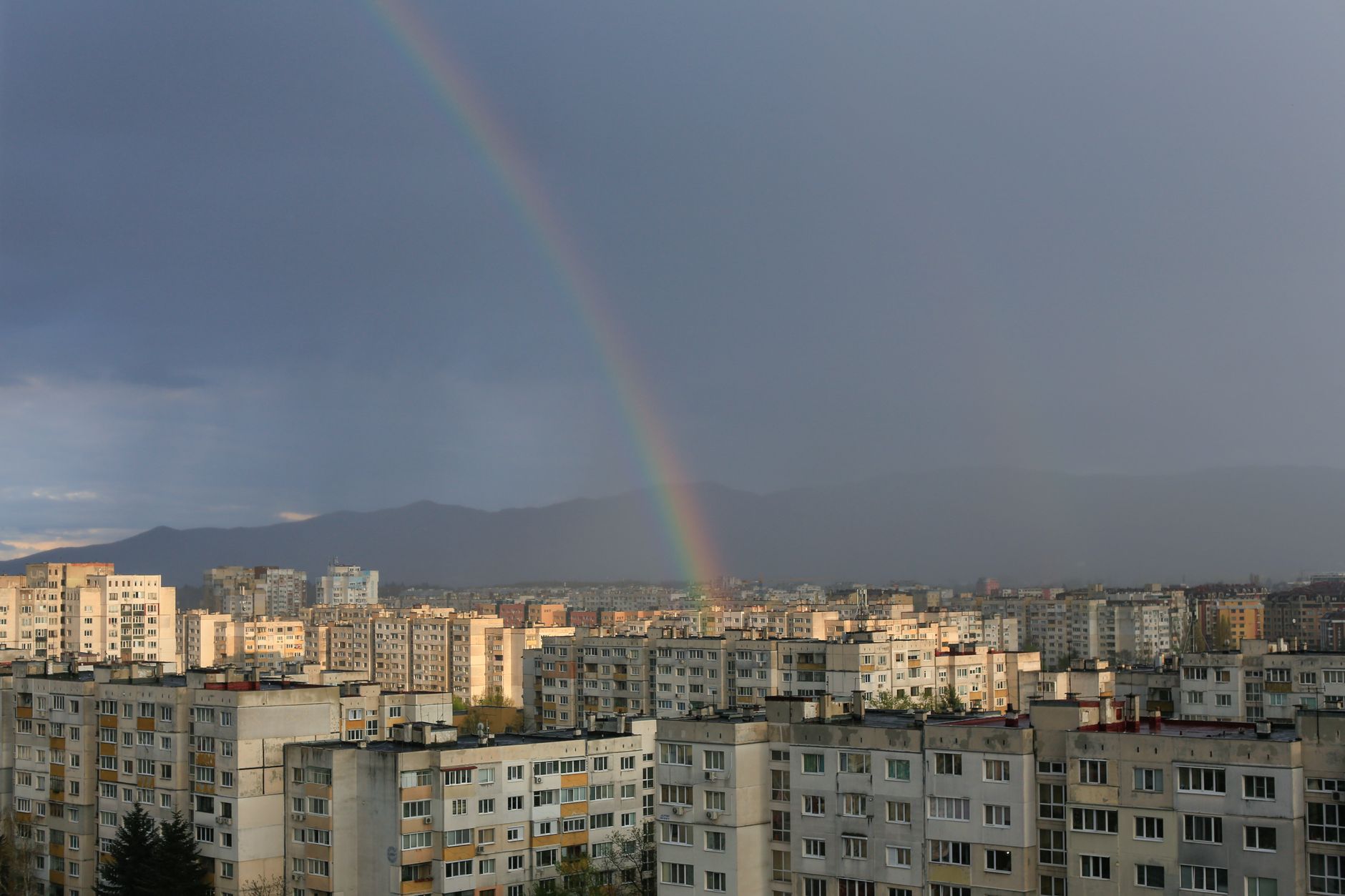 View from Vitosha mountain over Sofia rooftops