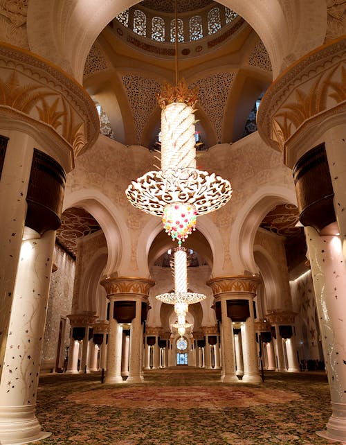 Interior of the Sheikh Zayed Grand Mosque in Abu Dhabi, UAE