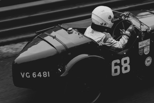 Vintage F1 Car on a Racetrack