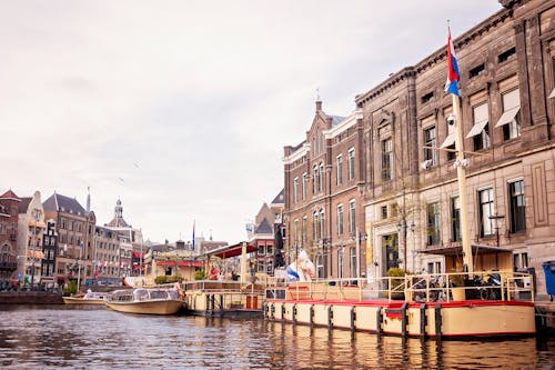 A View on a Canal in Amsterdam, The Netherlands