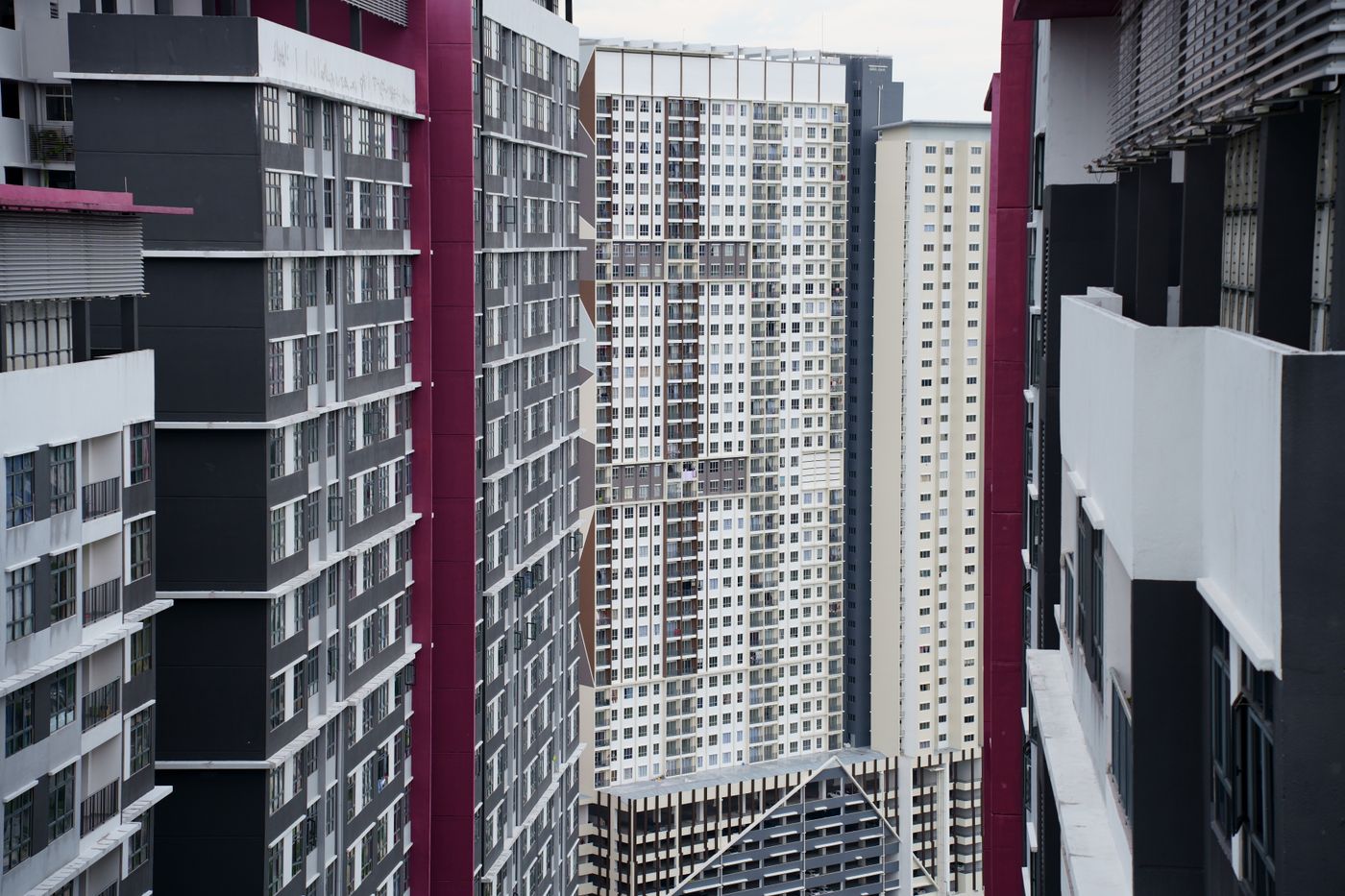 Modern high-rise apartment buildings for a real estate campaign