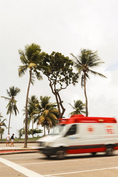 Blurred Ambulance on Street