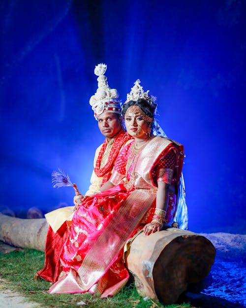Bride and Groom in Traditional Clothing 