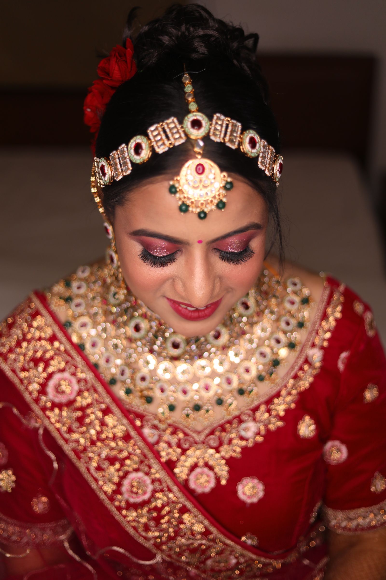 Smiling Indian Bride Wearing Traditional Wedding Outfit · Free Stock Photo