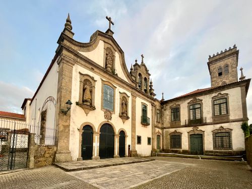 Free Scenic view of the Saint Francis Church, Azurara, showcasing historic architecture. Stock Photo