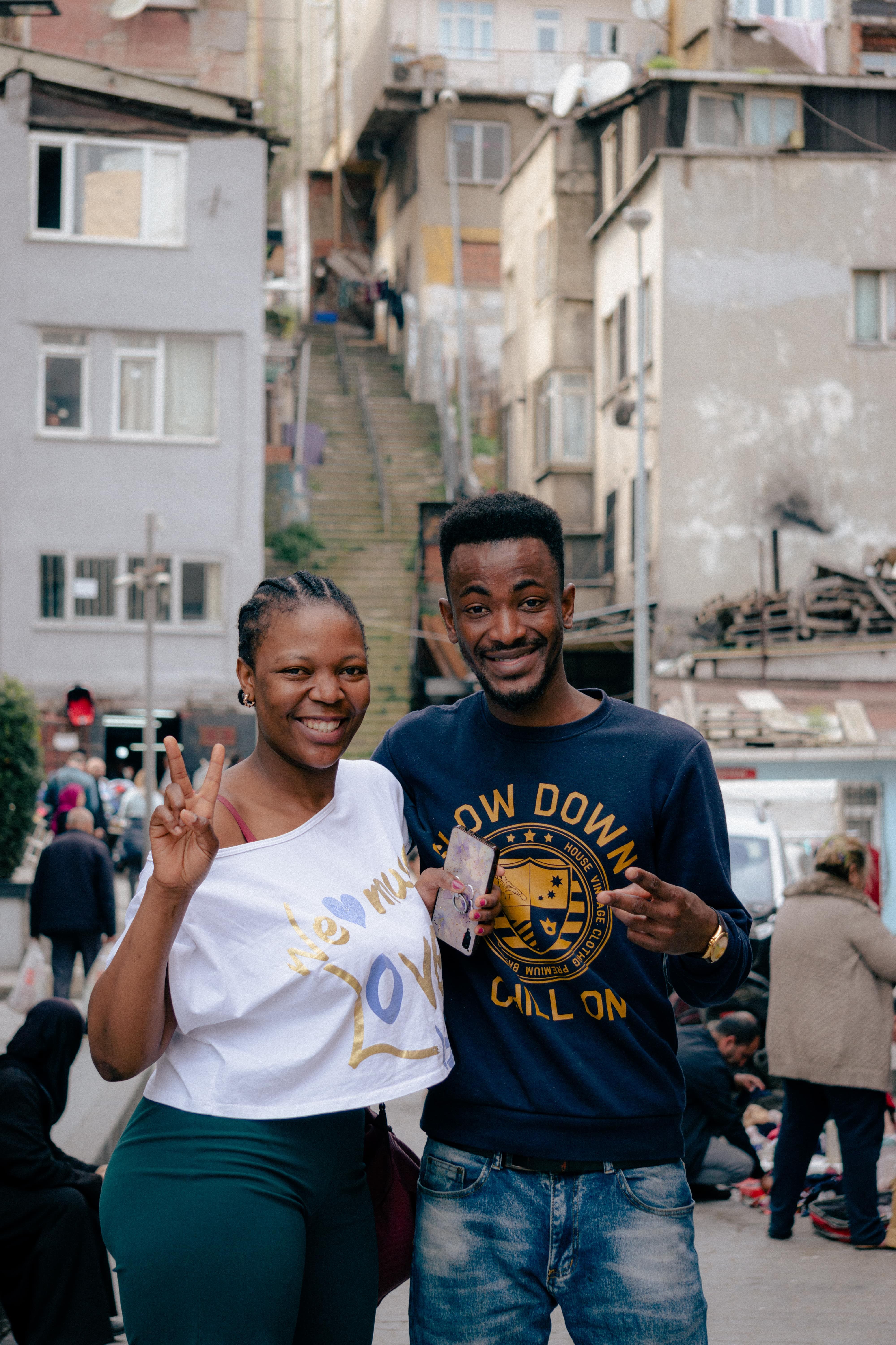 Smiling Man and Woman in City · Free Stock Photo