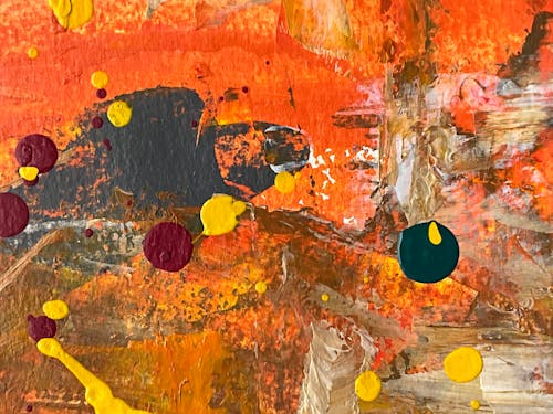 Close-up of a Colorful, Abstract Painting 