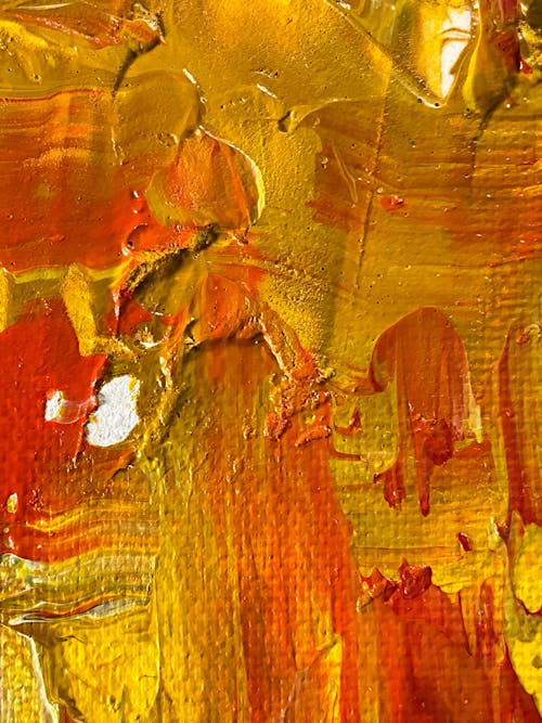 Close-up of a Colorful, Abstract Painting 