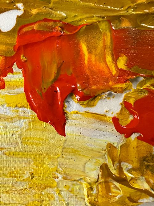 Free Bold and colorful acrylic painting with dynamic textures and vivid colors. Stock Photo