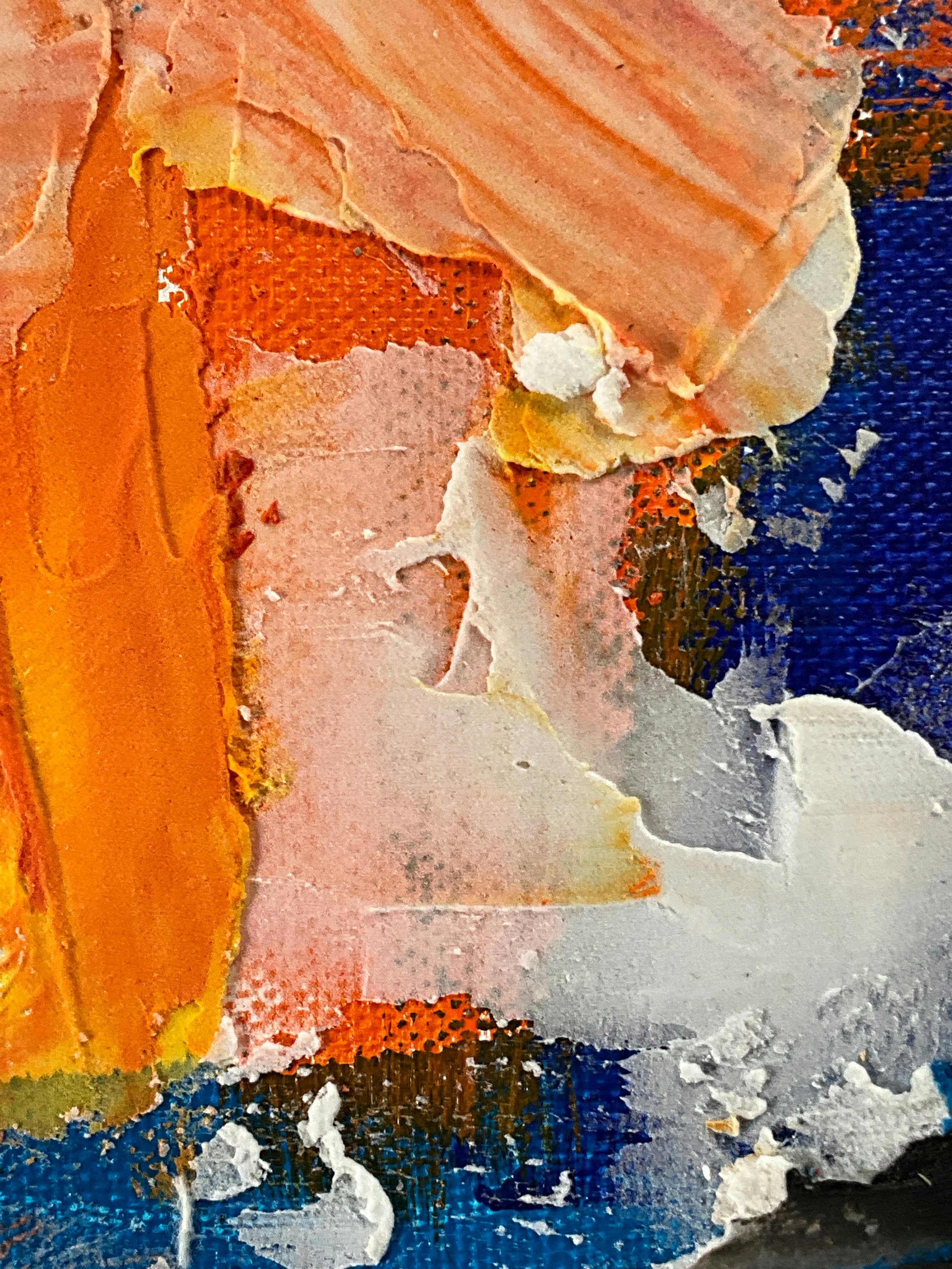 close up of a colorful abstract painting
