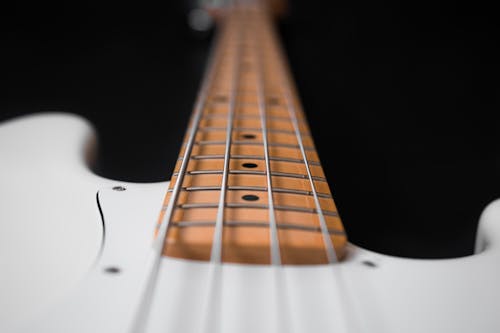 Beyaz Ve Kahverengi Elektro Bas Gitar