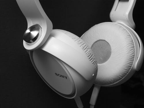 Free Sony White Headphones Stock Photo