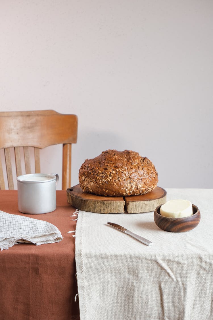 Bread And Butter On The Table 