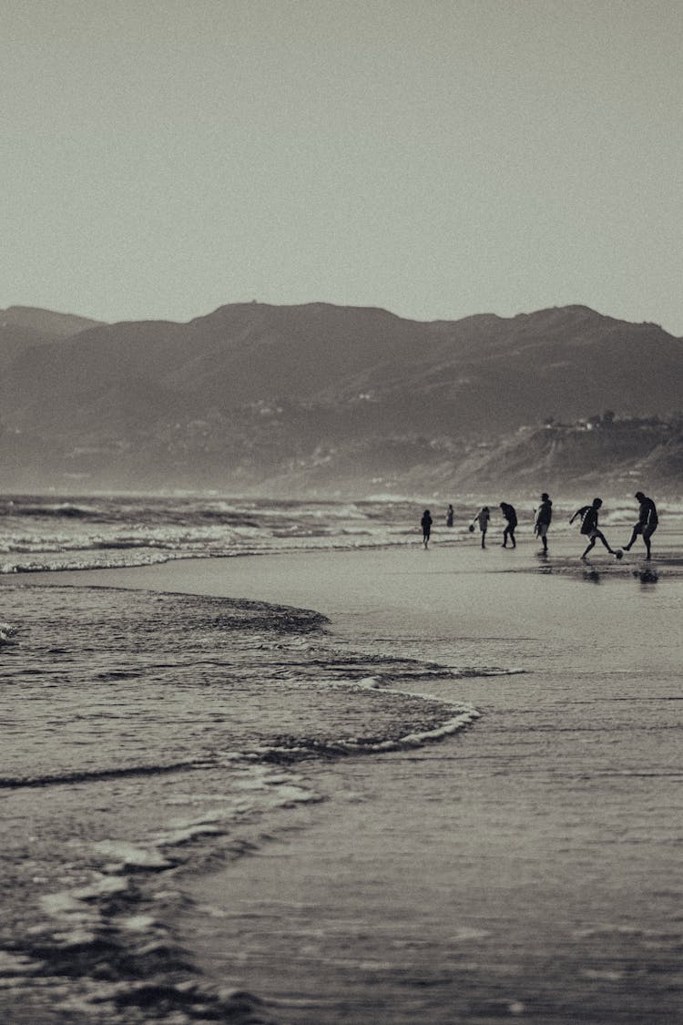 People Playing On The Beach 