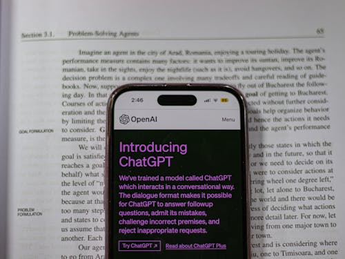 ChatGpt webpage open on Iphone 
