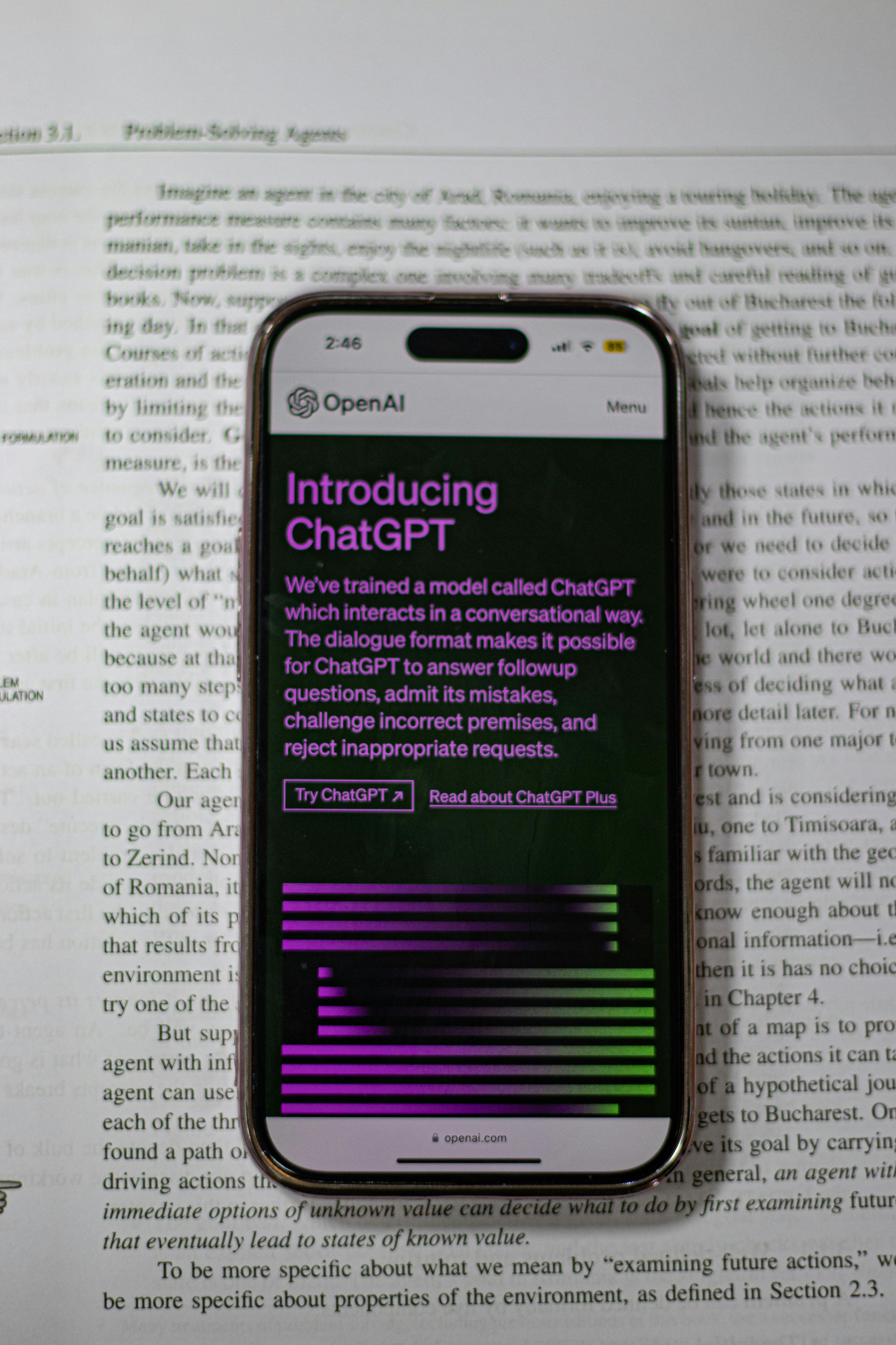 chatgpt webpage open on iphone