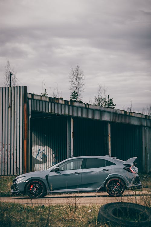 Sports Honda Civic Type R Parked in front of a Warehouse 