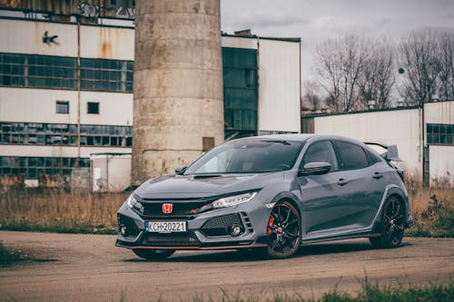 Sports Honda Civic Type R Parked in front of an Industrial Building 