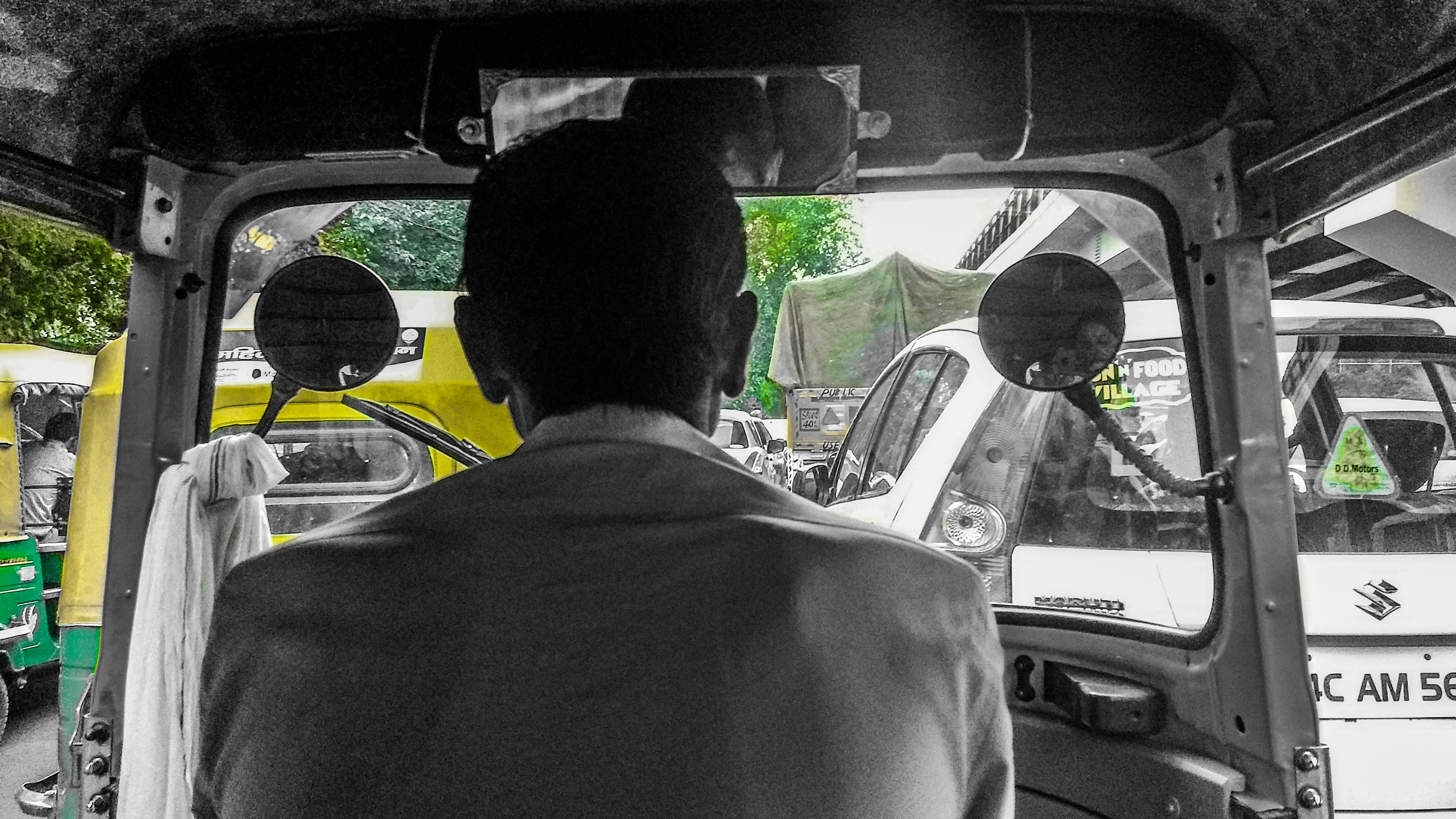 Free stock photo of auto, auto rickshaw, black and white