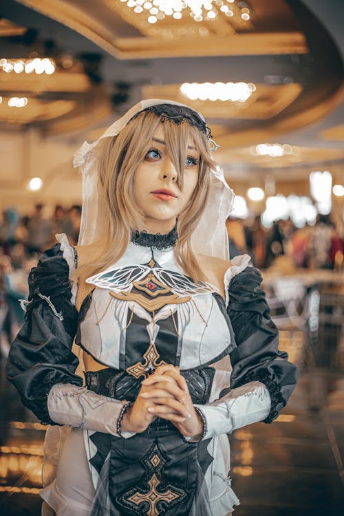 Blonde Woman in Cosplay Costume