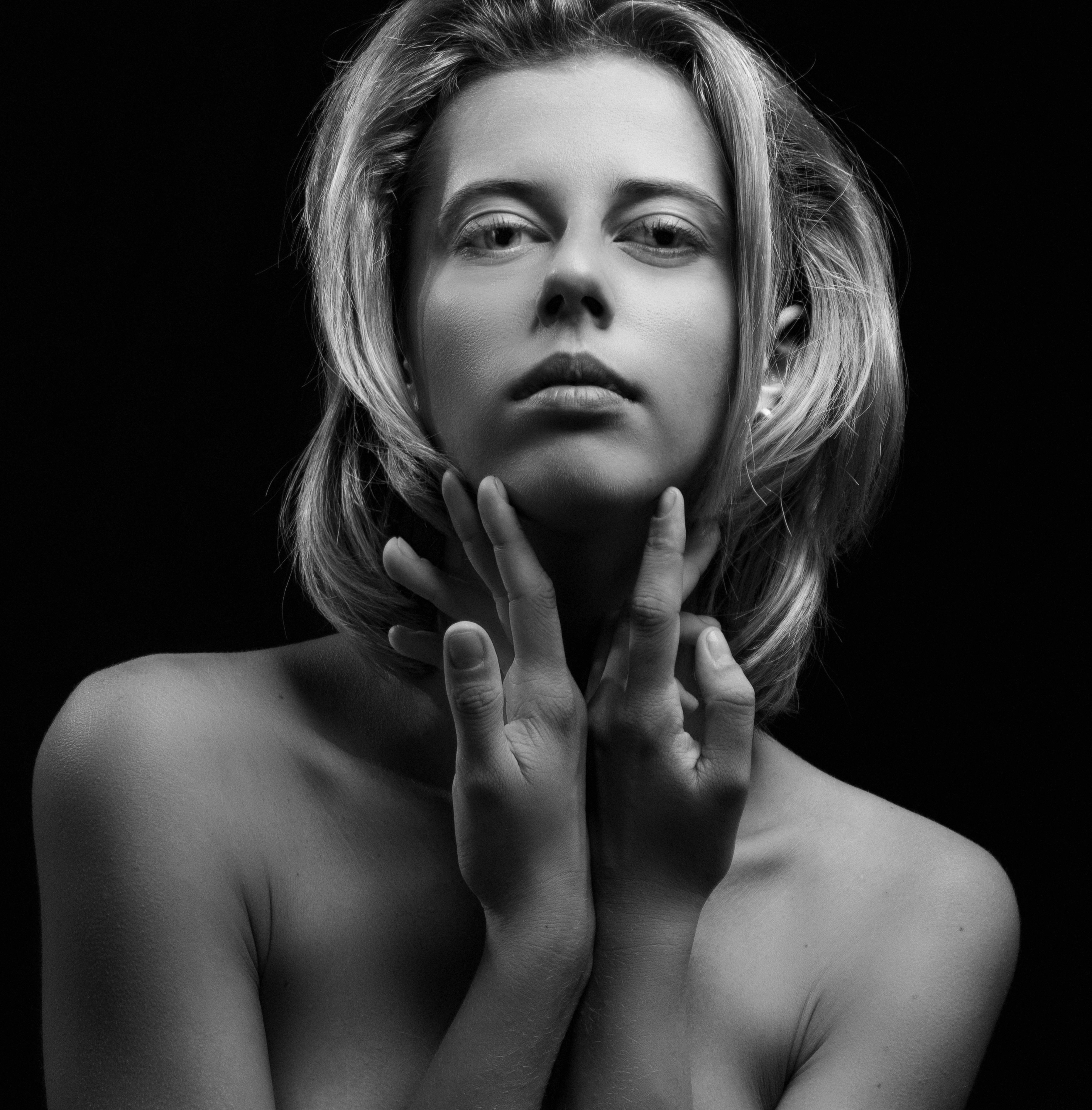 Woman Holding Breasts - Black and White - Free Stock Photo by Alexander  Krivitskiy on