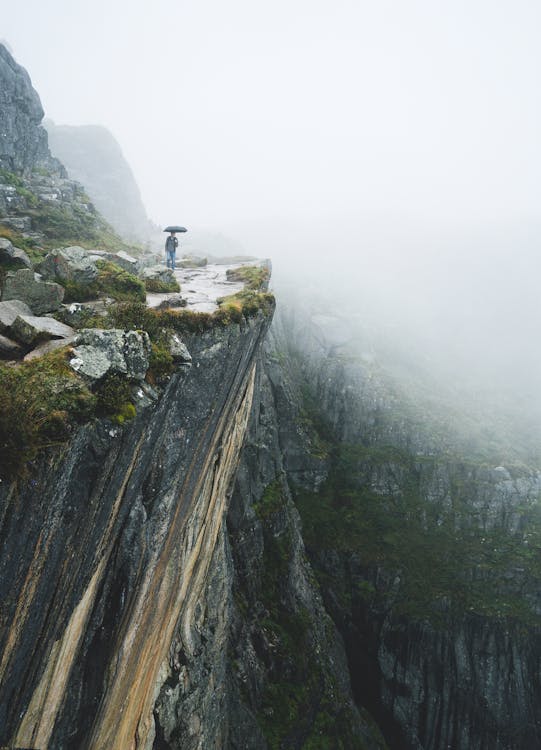 Free Person on Mountain Stock Photo