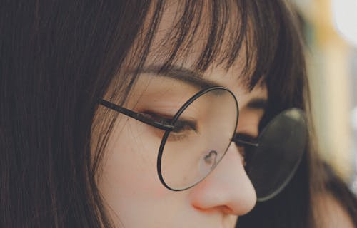 Woman Wearing Black Framed Eyeglasses