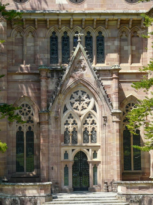 Ornate Facade of a Gothic Church 