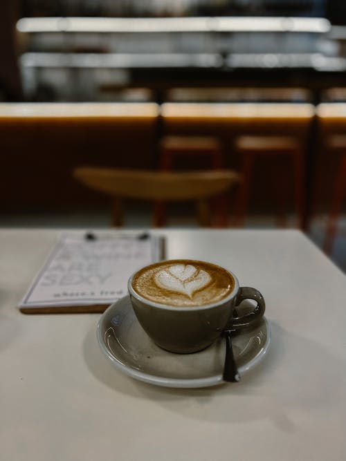 Cappuccino on Table in Restaurant