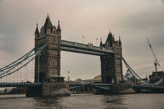 Iconic view of Tower Bridge in London, showcasing historic architecture.