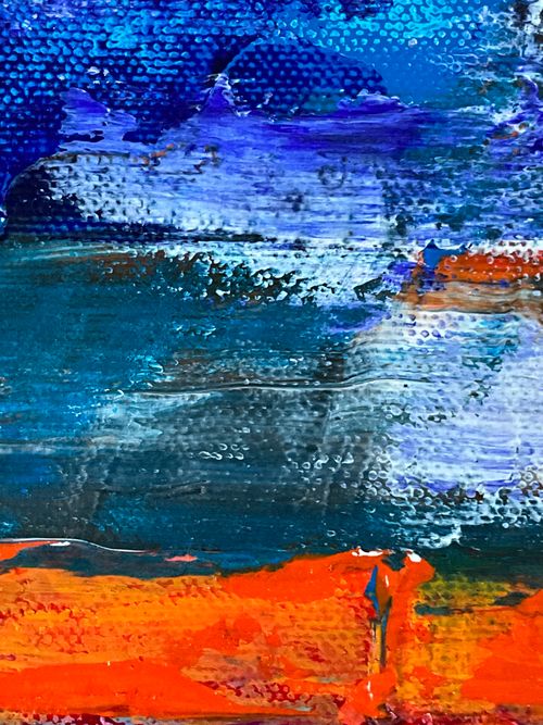 Free Bright abstract artwork with vivid contrasting colors in oil. Perfect for modern art enthusiasts. Stock Photo