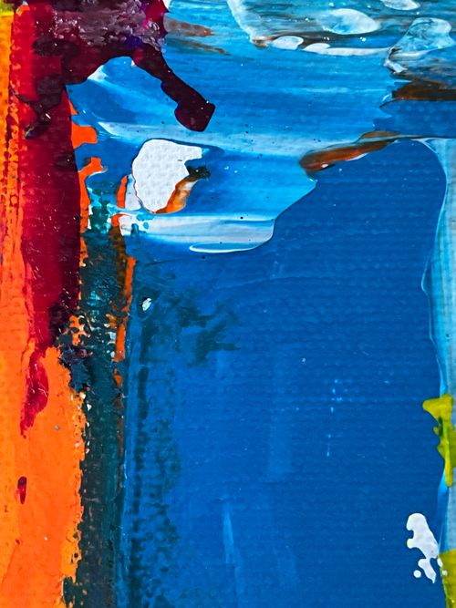 Free Dynamic abstract oil painting featuring vivid colors and bold brushstrokes. Stock Photo