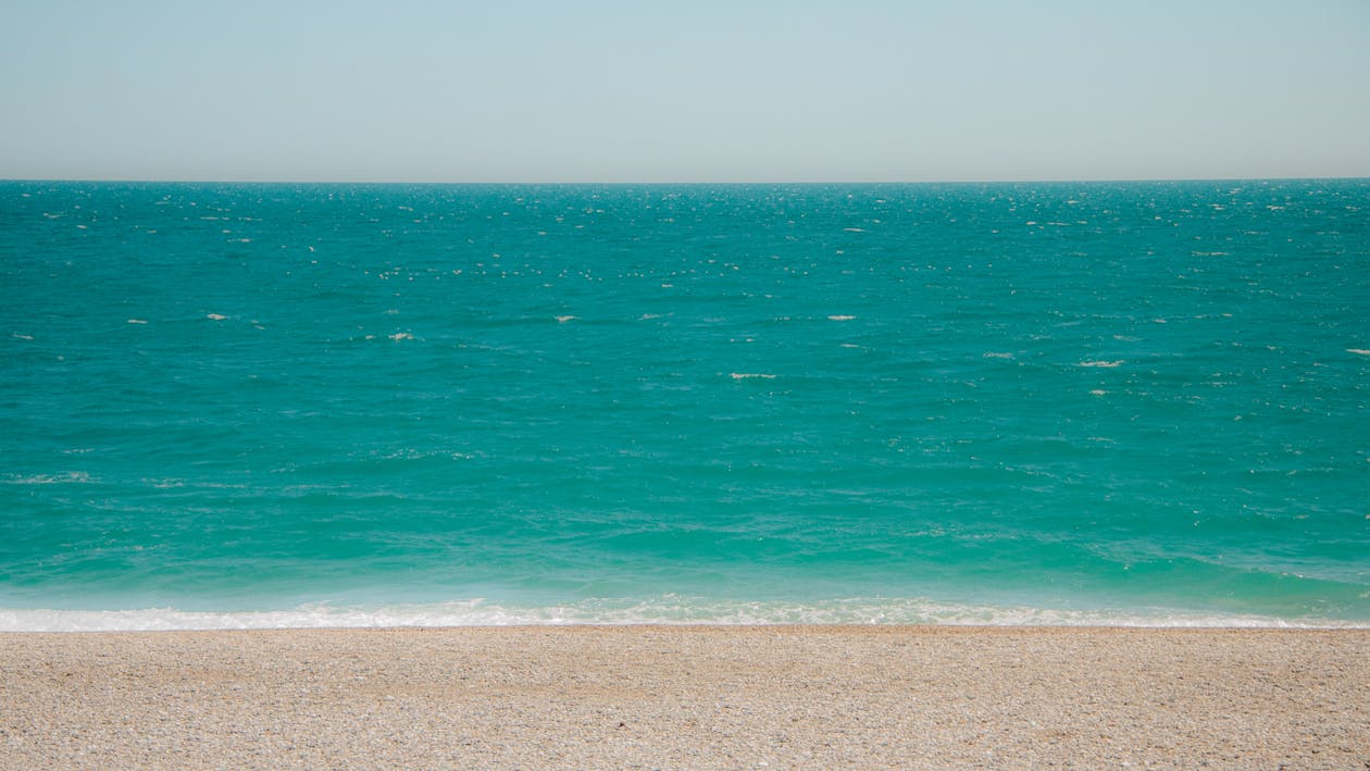 Azure Sea and an Empty Beach 