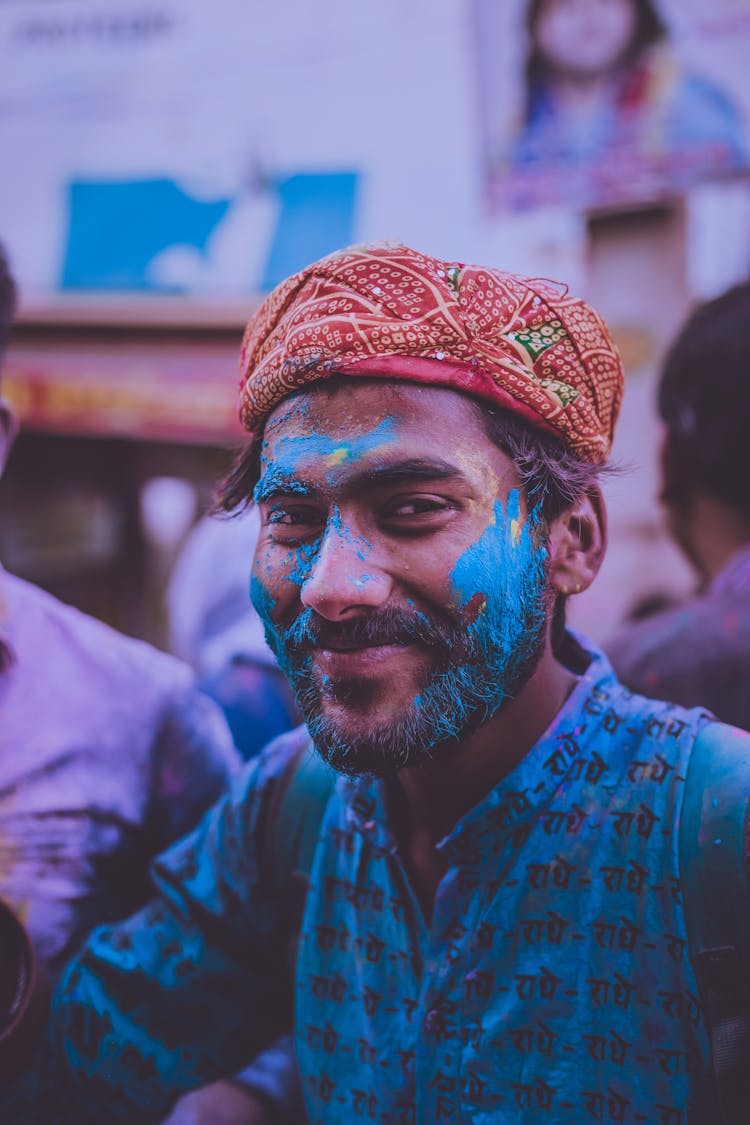 Man In Paint During Holi Festival