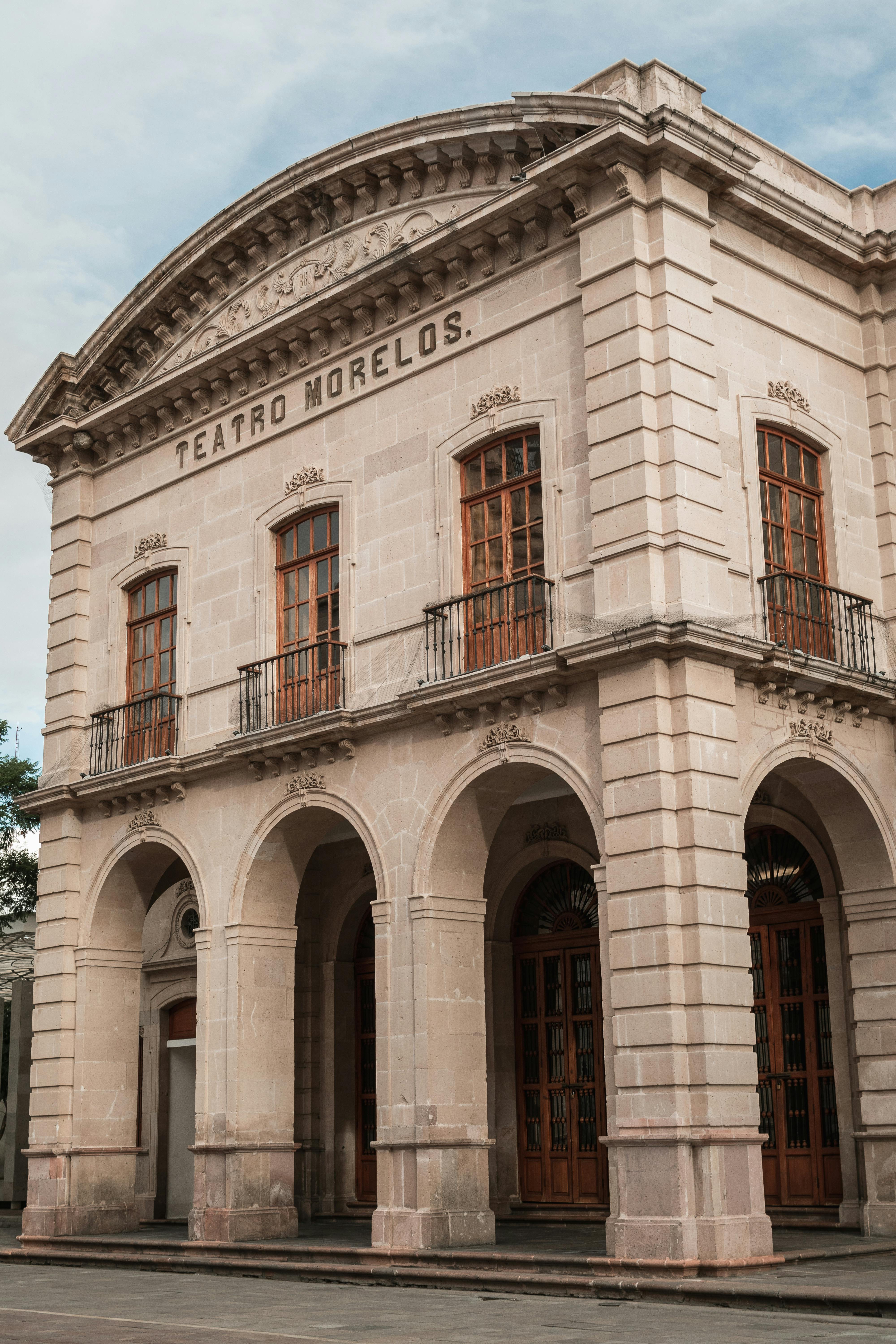 Free Elegant facade of Teatro Morelos, a historic landmark in Aguascalientes, Mexico. Stock Photo