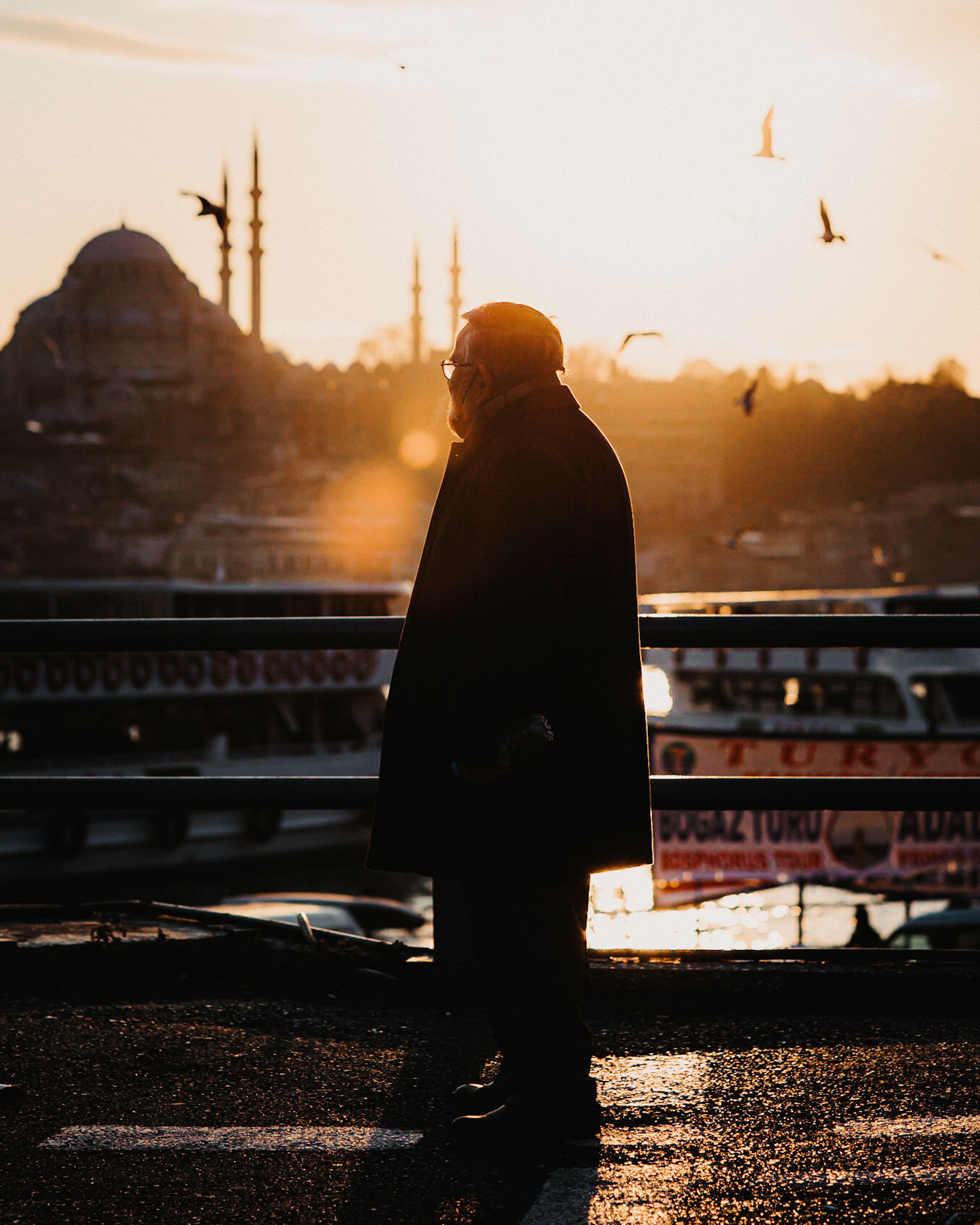 A Silhouette of a Man on a Bridge · Free Stock Photo