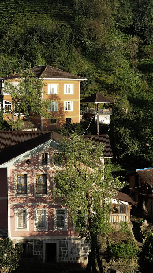 垂直拍摄, 城鎮, 屋頂 的 免费素材图片