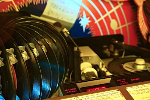 Kostenlos Vinyl Alben In Der Nähe Von Player Stock-Foto