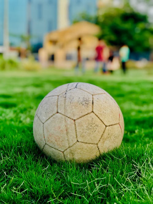 A Soccer Ball on a Grass Field 