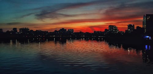 Foto stok gratis kota, langit yang dramatis, senja