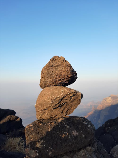 垂直拍摄, 堆岩石, 平衡 的 免费素材图片